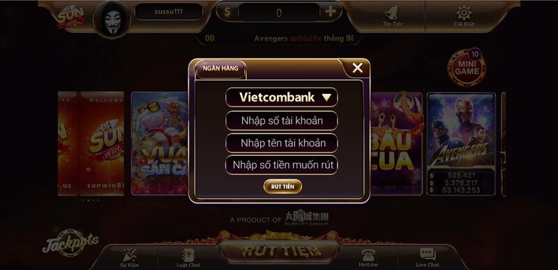 Hướng dẫn các bước rút tiền tại sumwin88