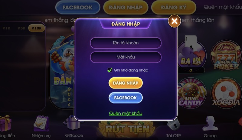Hướng dẫn các bước đăng nhập Sam86